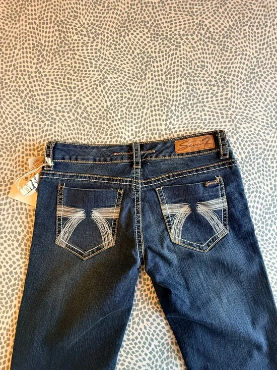 Seven7 | Low Rise Dark Wash Straight Leg Jeans - Picture 10 of 10